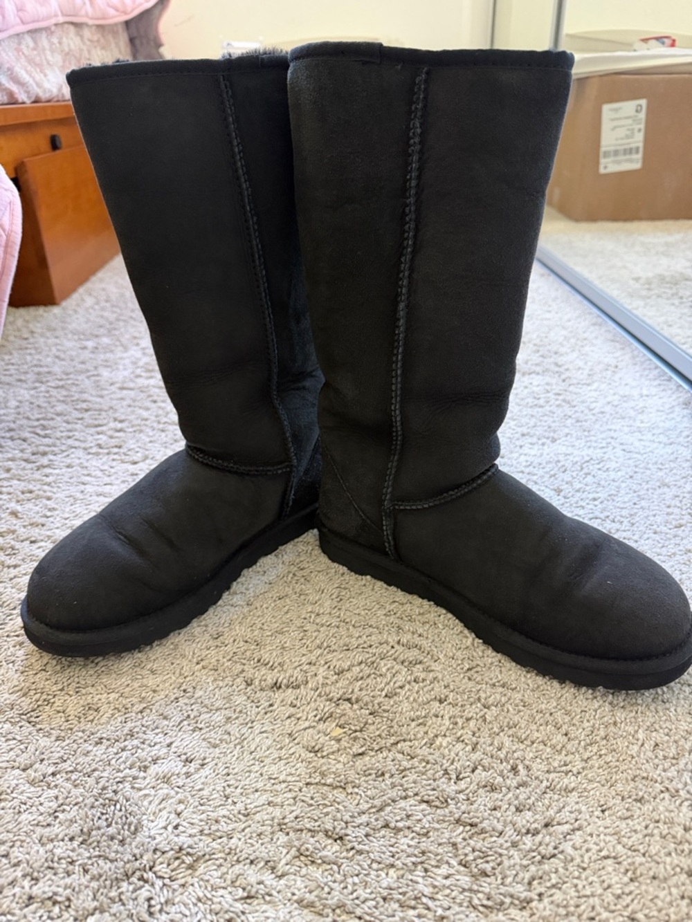 UGG Women’s Classic Tall Black Shearling Boots